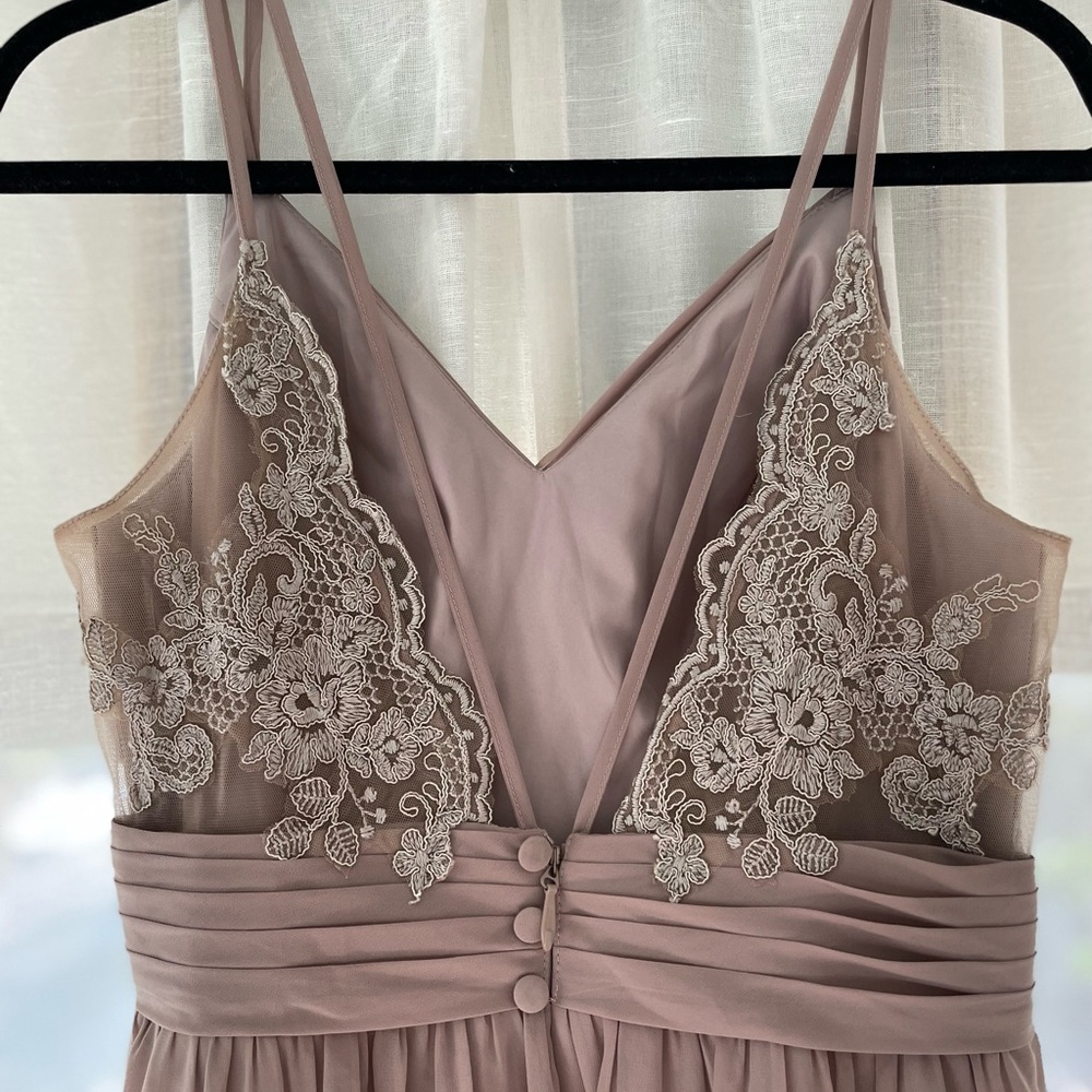 Azazie Blake Taupe Bridesmaid Dress (Altered)